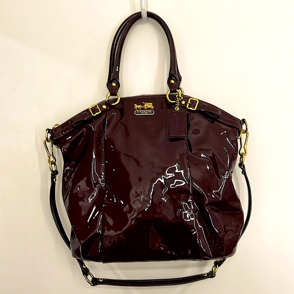 Coach Madison Lindsey Plum Satchel/Handbag - Picture 2 of 11